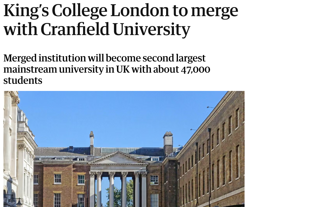 KCL合并Cranfield
